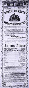 Playbill for the performance of the three Booth brothers in Julius Caesar-Photo-B&W.jpg (120545 bytes)
